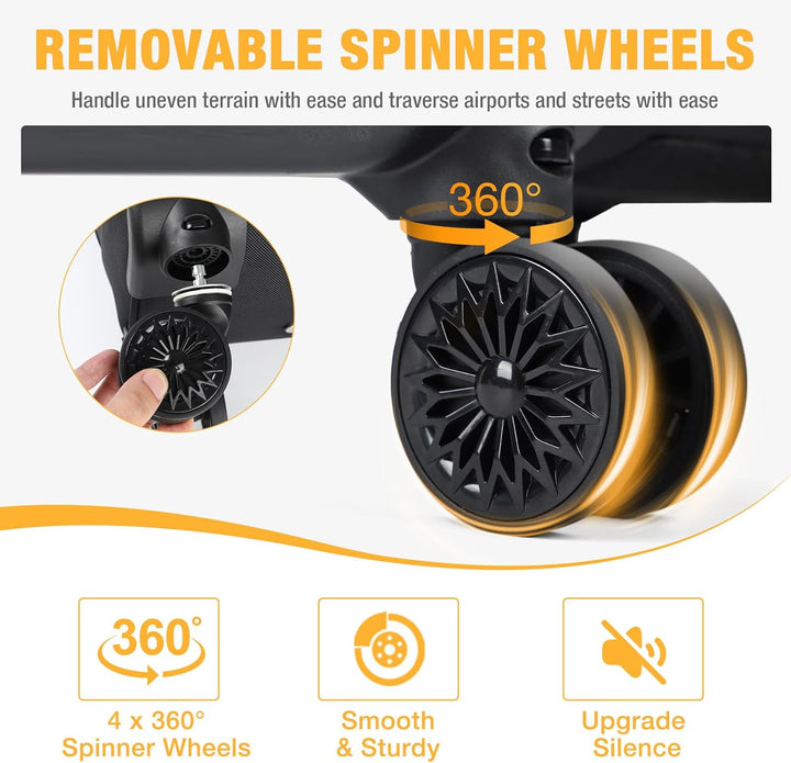 30L Rolling Laptop Backpack with 4 Spinner Wheels & Water-Resistant Design