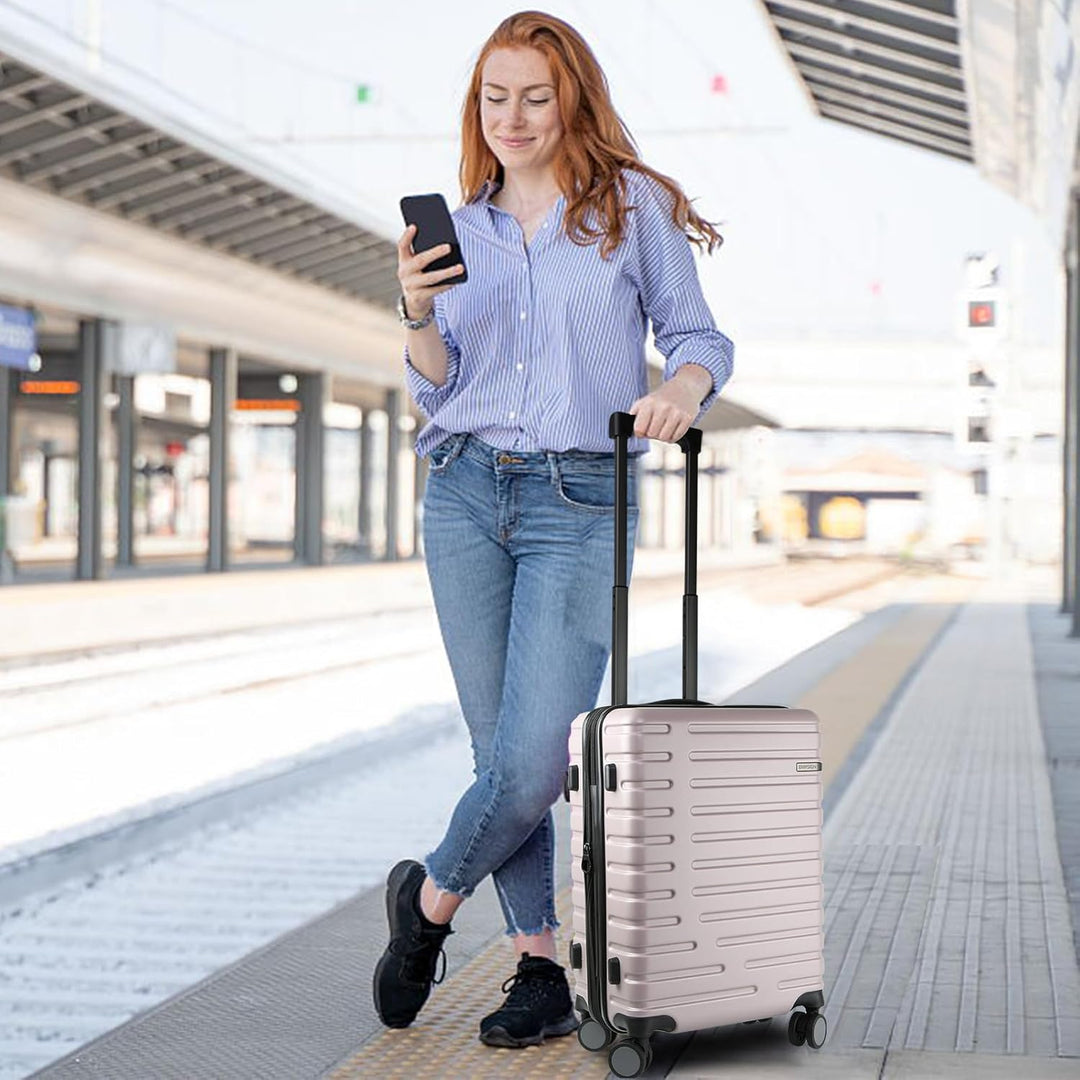 Expandable Hard Shell Carry-On Luggage with Spinner Wheels & TSA Lock