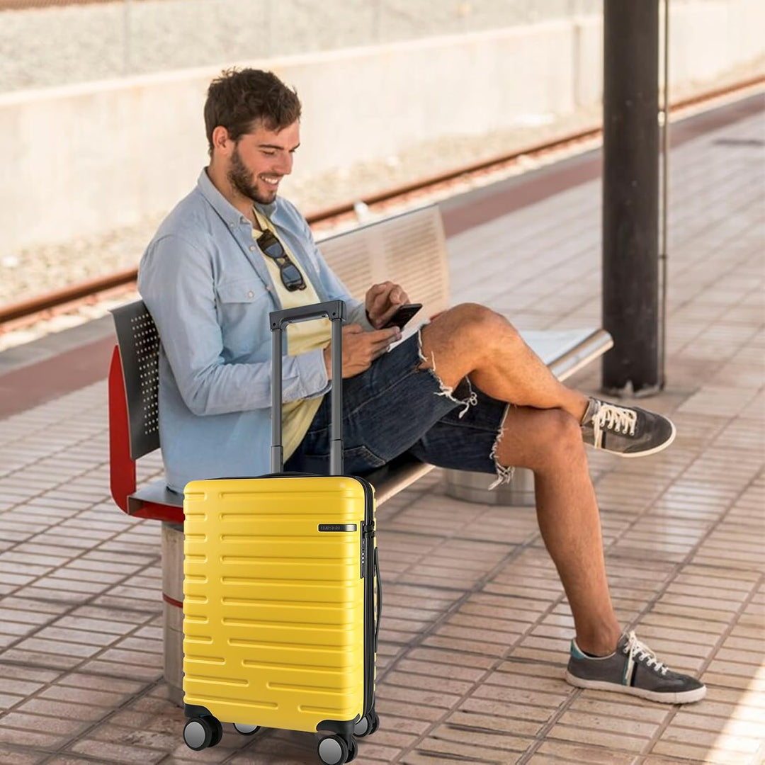 Expandable Hard Shell Carry-On Luggage with Spinner Wheels & TSA Lock