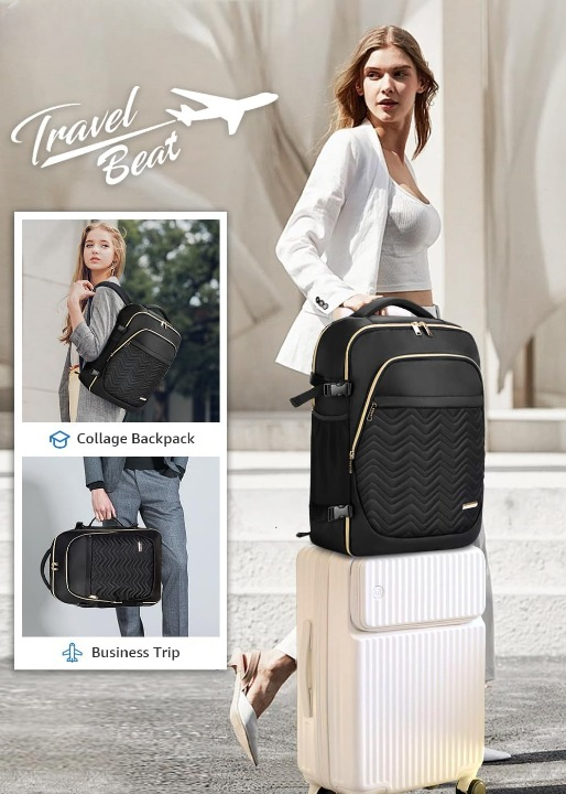 40L Airline-Approved Travel Backpack with 6 Packing Cubes & Laptop Compartment