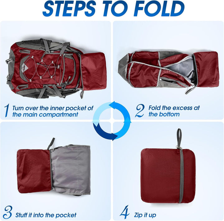 AA OUT OF STOCK 40L Waterproof Hiking & Camping Backpack – Lightweight & Packable – 1+1 FREE