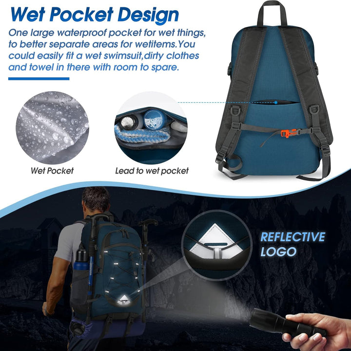 AA OUT OF STOCK 40L Waterproof Hiking & Camping Backpack – Lightweight & Packable – 1+1 FREE