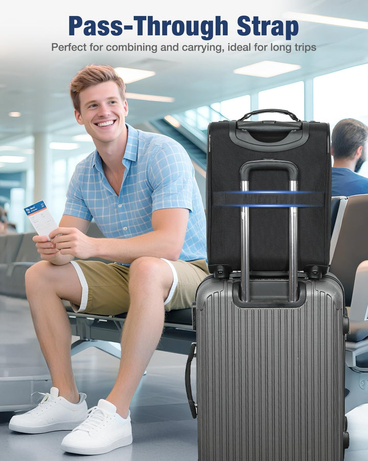 Softside Expandable Carry-On Suitcase with Wheels – Lightweight & Airline Approved