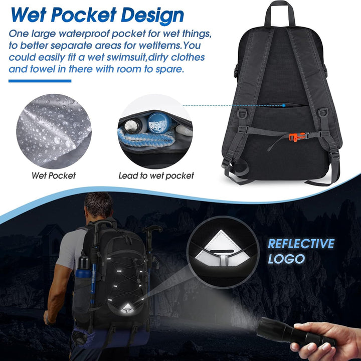 AA OUT OF STOCK 40L Waterproof Hiking & Camping Backpack – Lightweight & Packable – 1+1 FREE