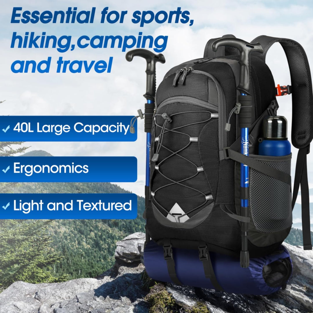 AA OUT OF STOCK 40L Waterproof Hiking & Camping Backpack – Lightweight & Packable – 1+1 FREE
