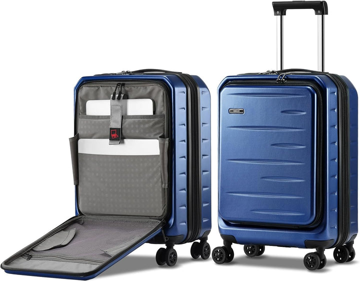 Expandable Hard Shell Carry-On with Front Pocket & TSA Lock