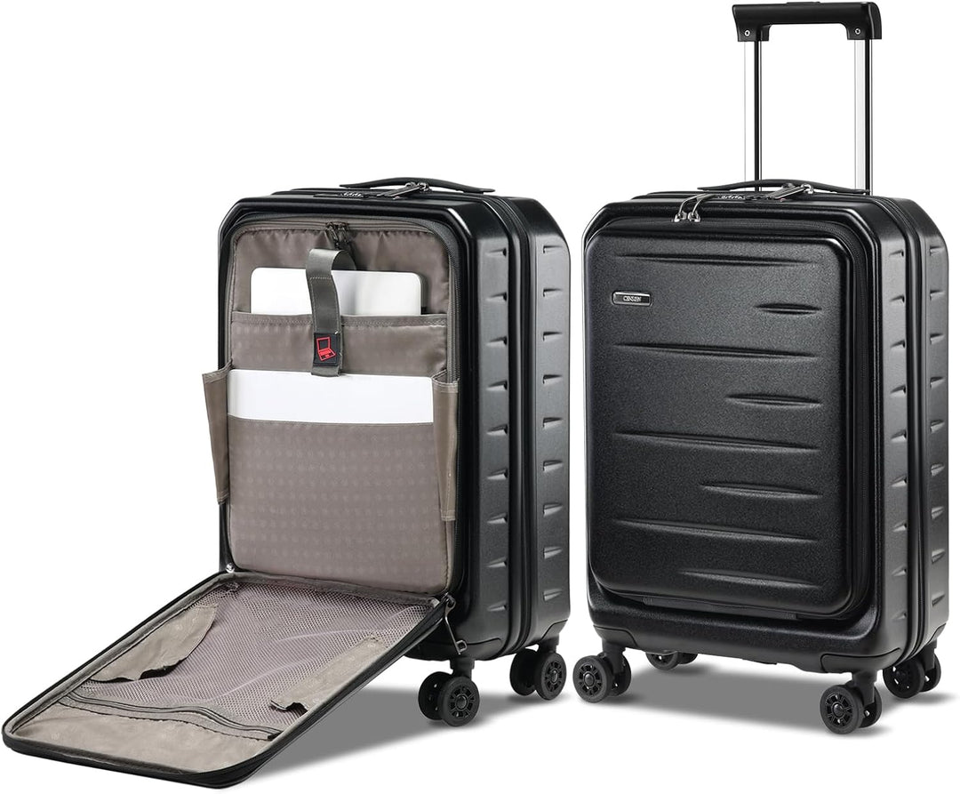 Expandable Hard Shell Carry-On with Front Pocket & TSA Lock