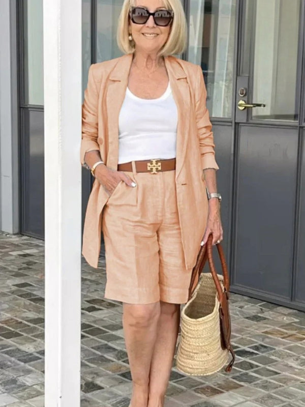 Trendy Ladies Linen Summer Set – Camille