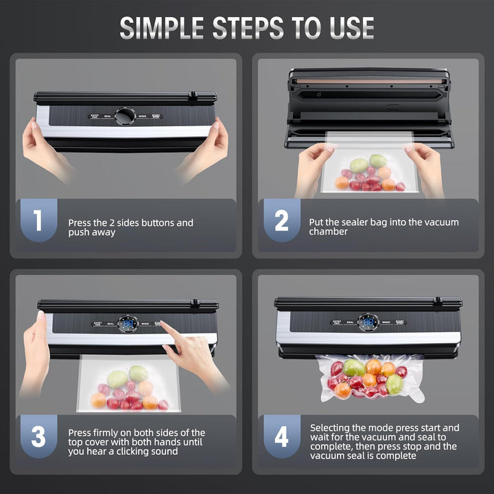 8-in-1 Vacuum Sealing Machine with Built-in Cutter-Nora Luxe