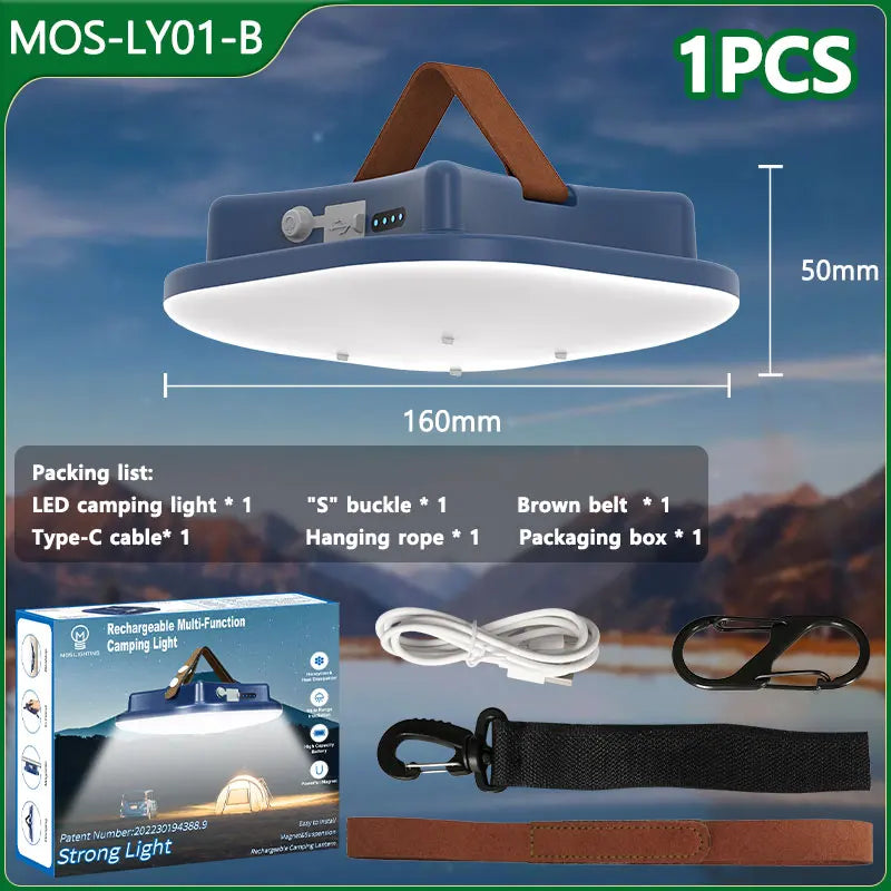 80W LED SOLAR-CHARGED CAMPING LAMP WITH MAGNET AND ZOOM FUNCTION-LY02S Solar energy-Nora Luxe