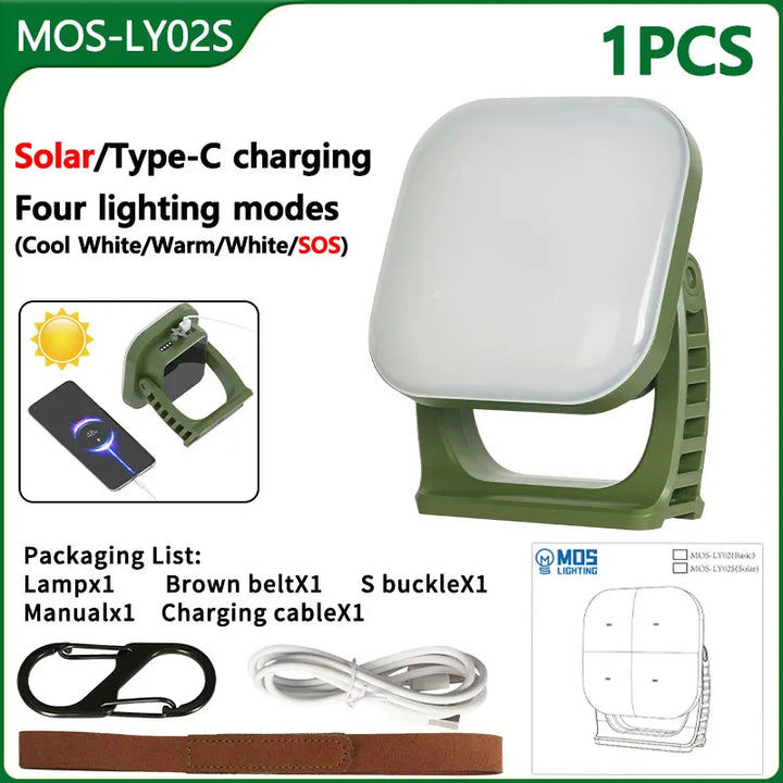 80W LED SOLAR-CHARGED CAMPING LAMP WITH MAGNET AND ZOOM FUNCTION-LY02S Solar energy-Nora Luxe