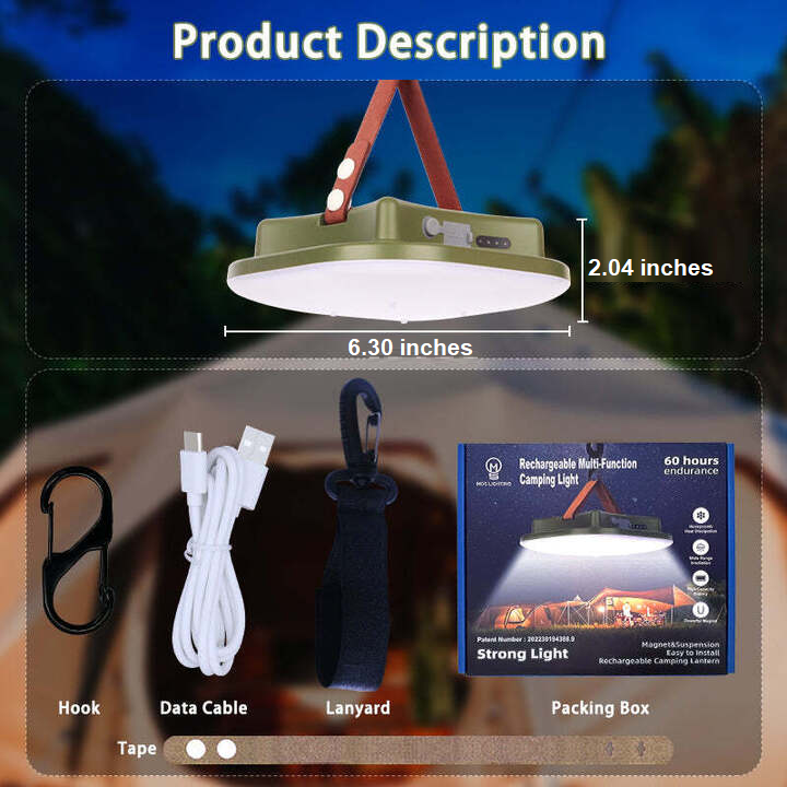 80W LED SOLAR-CHARGED CAMPING LAMP WITH MAGNET AND ZOOM FUNCTION-LY02S Solar energy-Nora Luxe