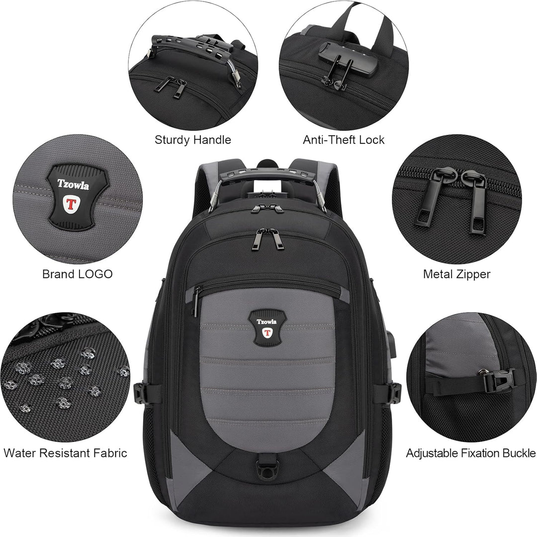 Water-Resistant Anti-Theft Laptop & Travel Backpack with USB Port – 17.3" (43.94 cm)