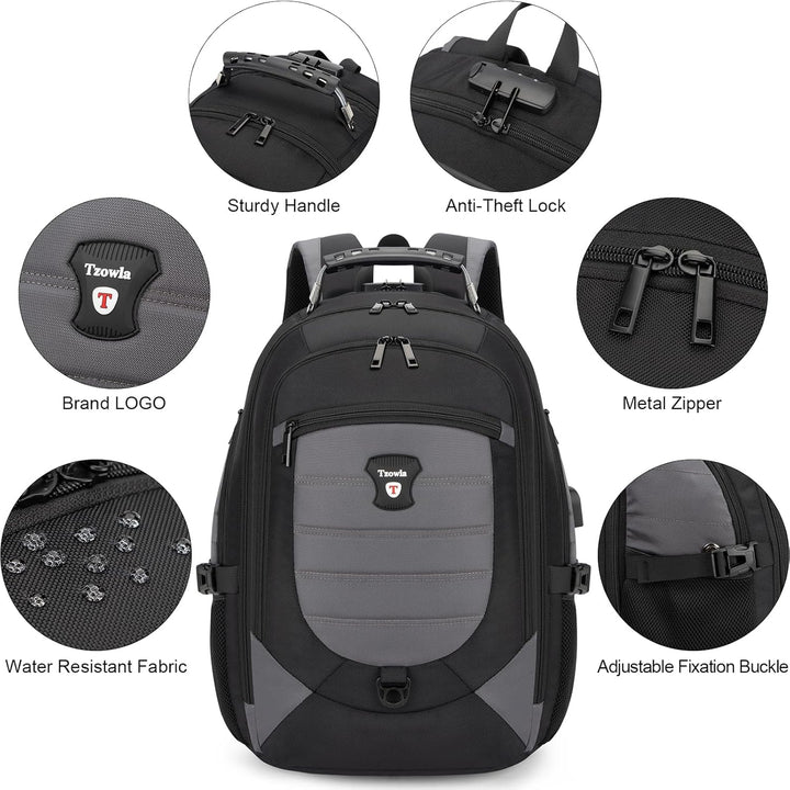 Water-Resistant Anti-Theft Laptop & Travel Backpack with USB Port – 17.3" (43.94 cm)