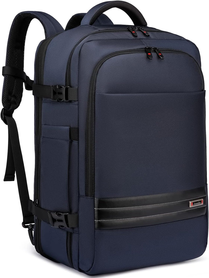 Expandable 45L–55L Water-Resistant Travel Backpack with 18" Laptop Compartment