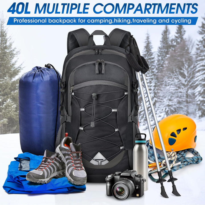 AA OUT OF STOCK 40L Waterproof Hiking & Camping Backpack – Lightweight & Packable – 1+1 FREE