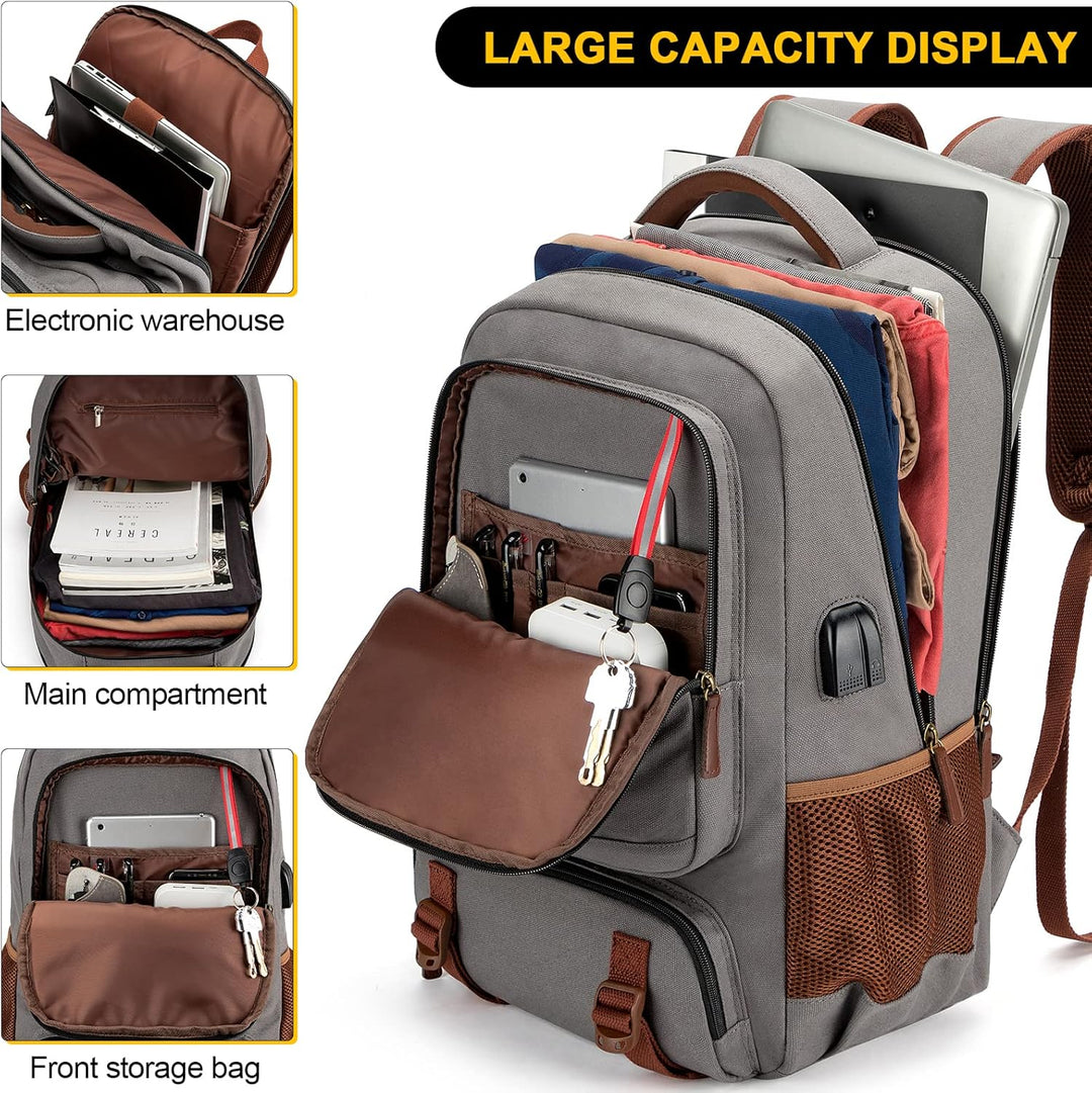 AA OUT OF STOCK Anti-Theft Canvas Laptop & Travel Backpack with USB Port – Fits up to 17.3" (43.94 cm)