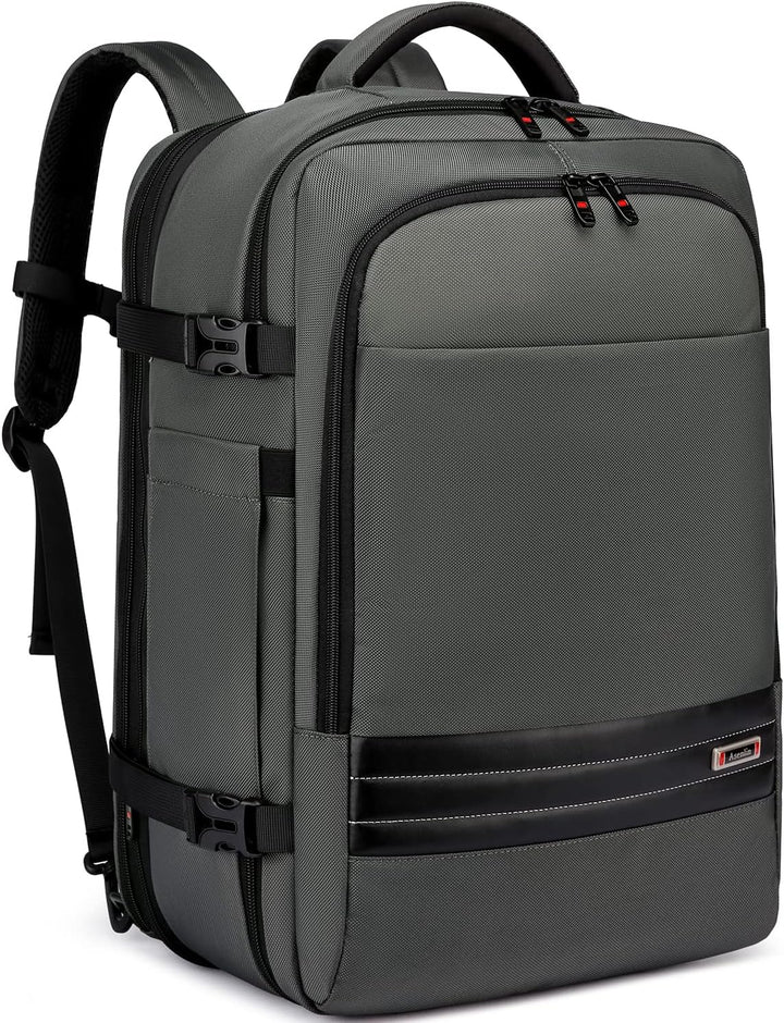 Expandable 45L–55L Water-Resistant Travel Backpack with 18" Laptop Compartment