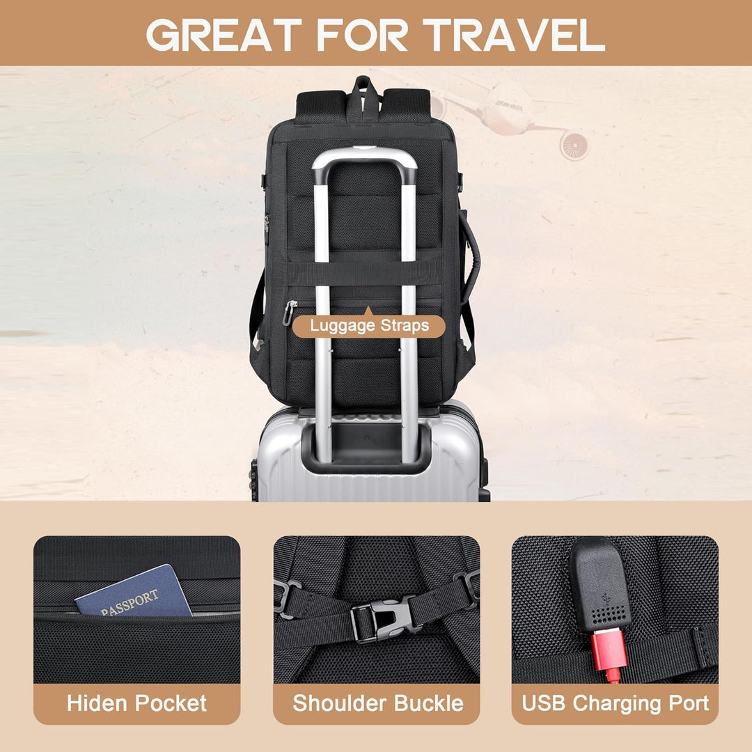 40L Expandable Waterproof Travel Backpack with USB Port & 17” (43.18 cm) Laptop Sleeve – AirVoyage (Buy 1, Take 1 FREE Promo)