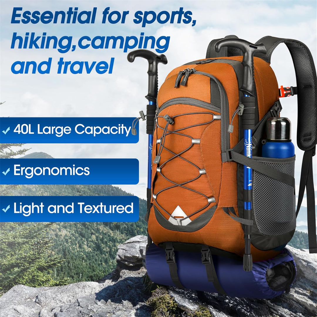 AA OUT OF STOCK 40L Waterproof Hiking & Camping Backpack – Lightweight & Packable – 1+1 FREE