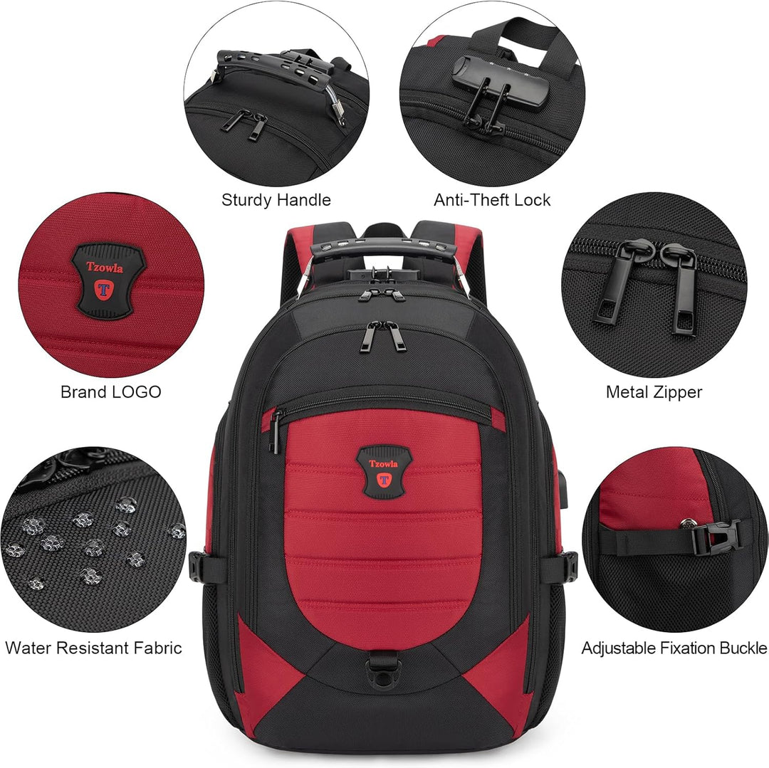Water-Resistant Anti-Theft Laptop & Travel Backpack with USB Port – 17.3" (43.94 cm)