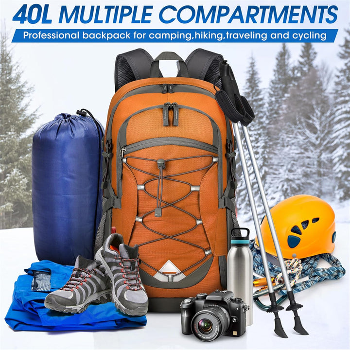 AA OUT OF STOCK 40L Waterproof Hiking & Camping Backpack – Lightweight & Packable – 1+1 FREE