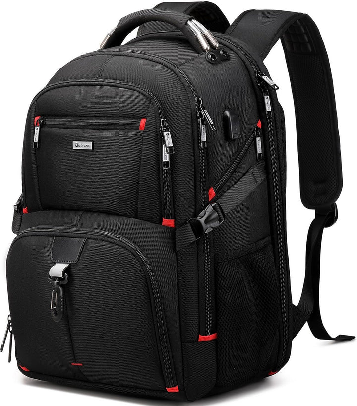 50L Water-Resistant Extra Large Travel Laptop Backpack with USB Port