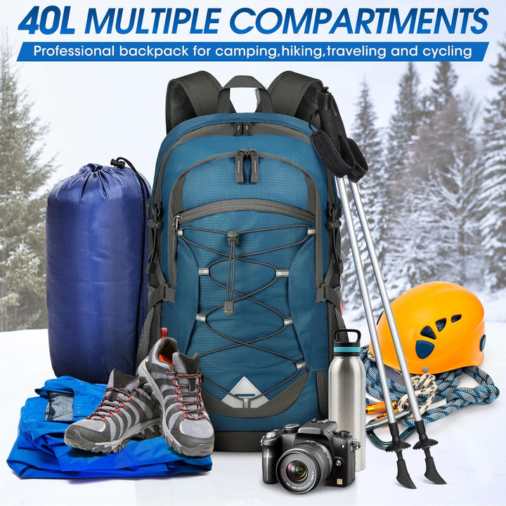 AA OUT OF STOCK 40L Waterproof Hiking & Camping Backpack – Lightweight & Packable – 1+1 FREE