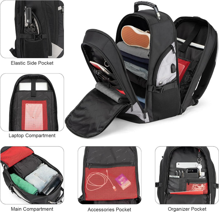 Water-Resistant Anti-Theft Laptop & Travel Backpack with USB Port – 17.3" (43.94 cm)