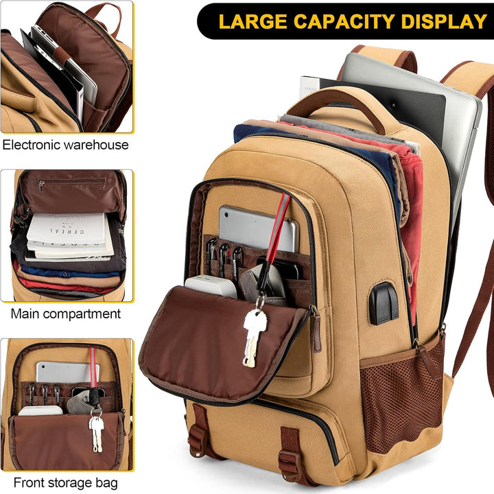 AA OUT OF STOCK Anti-Theft Canvas Laptop & Travel Backpack with USB Port – Fits up to 17.3" (43.94 cm)