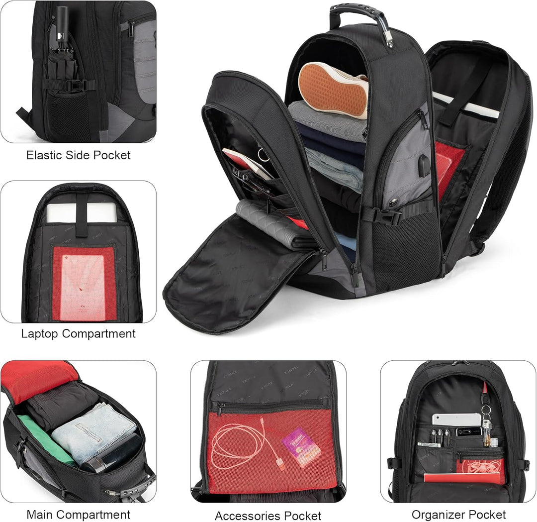 Water-Resistant Anti-Theft Laptop & Travel Backpack with USB Port – 17.3" (43.94 cm)
