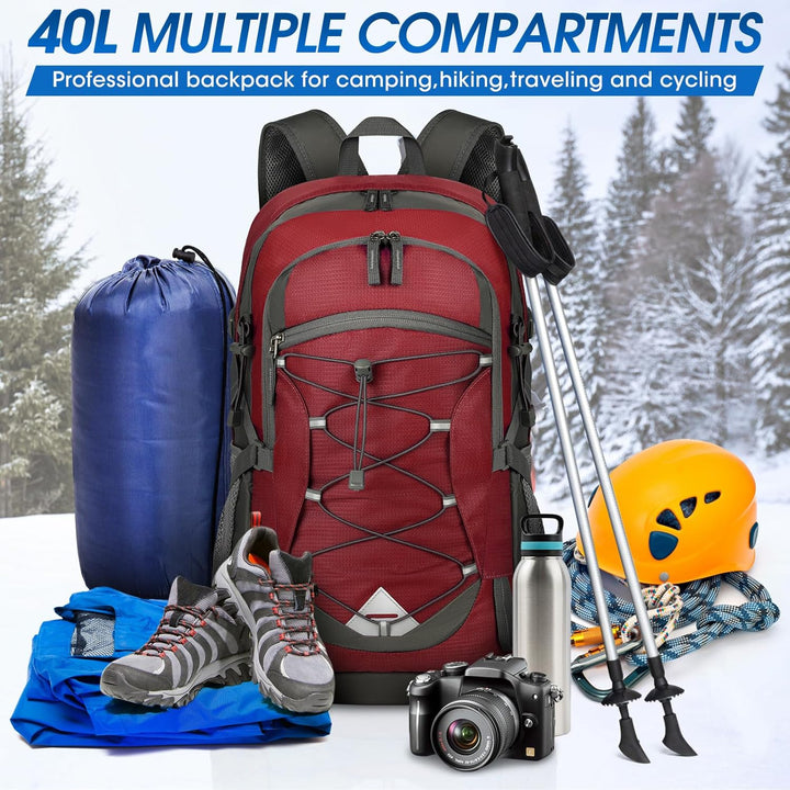 AA OUT OF STOCK 40L Waterproof Hiking & Camping Backpack – Lightweight & Packable – 1+1 FREE