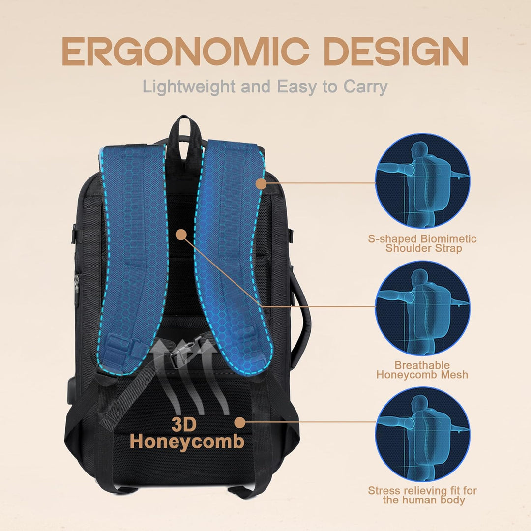 40L Expandable Waterproof Travel Backpack with USB Port & 17” (43.18 cm) Laptop Sleeve – AirVoyage (Buy 1, Take 1 FREE Promo)