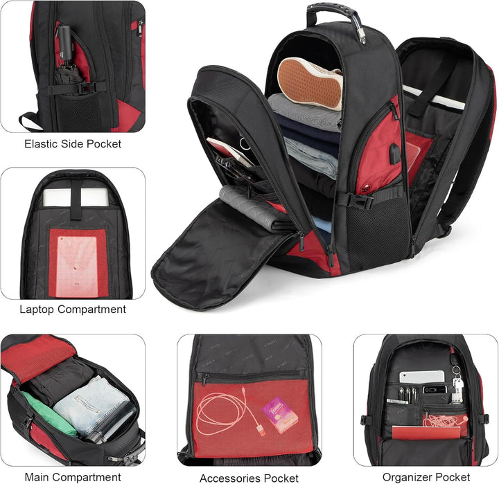 Water-Resistant Anti-Theft Laptop & Travel Backpack with USB Port – 17.3" (43.94 cm)