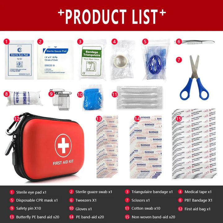 91-Piece First Aid Kit - SafeKit Pro-Red-Nora Luxe
