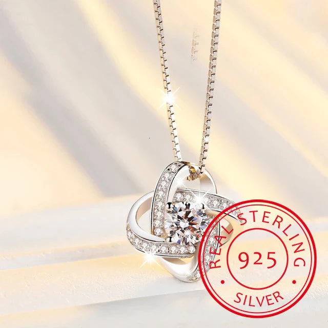 925 Silver Four-Leaf Necklace-Nora Luxe