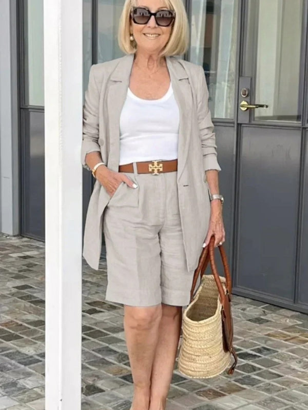 Trendy Ladies Linen Summer Set – Camille