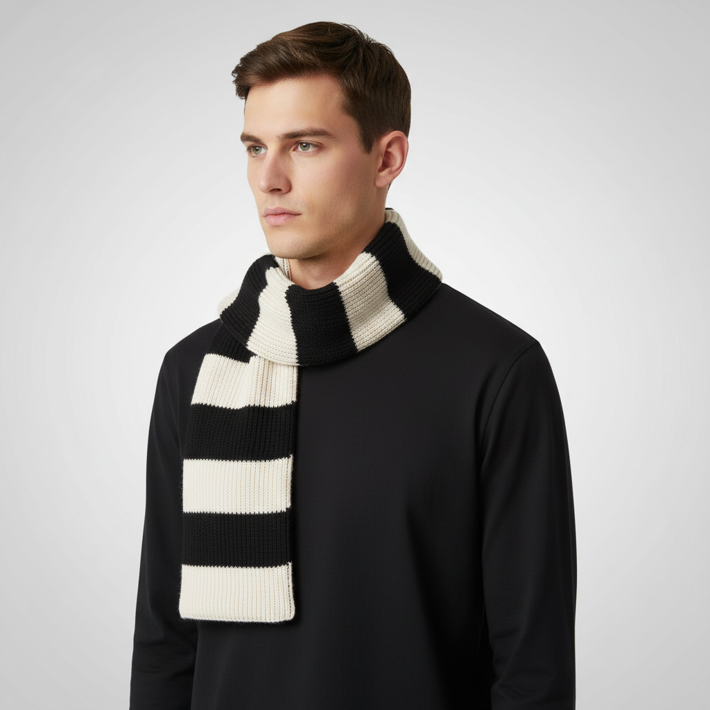 Dicke Chunky Gestrickter Schal - WarmStripe