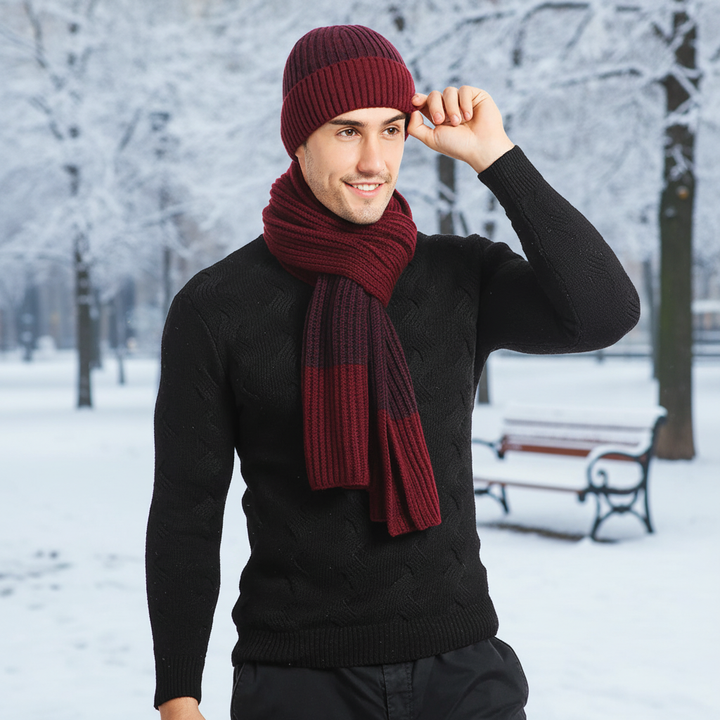 Dreiteiliges Strickset Aus Wollgarn - Frostique