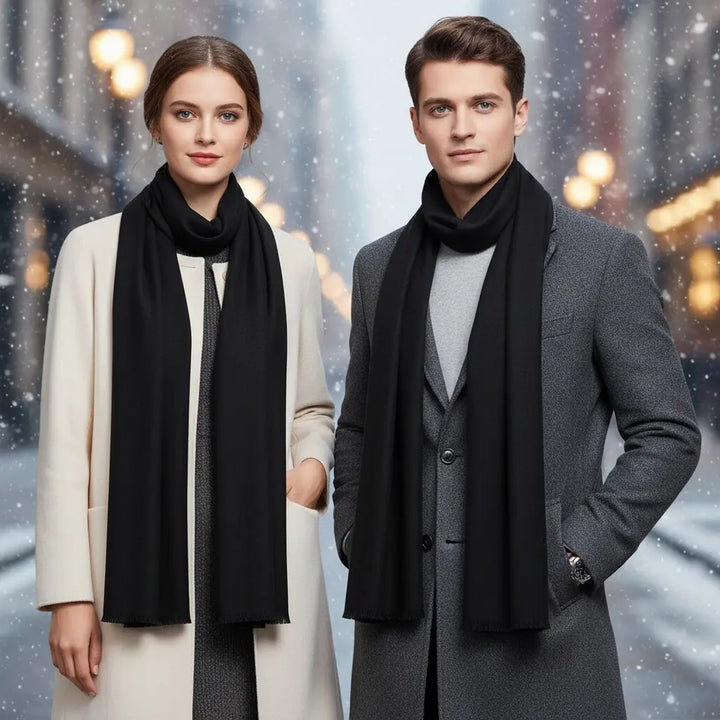 Fine Cashmere Long Scarf in Simple Design - CozyCove