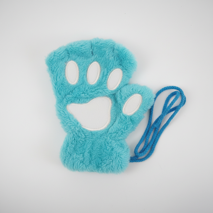 Fingerlose Plüschige Pfotenhandschuhe - PawFluff