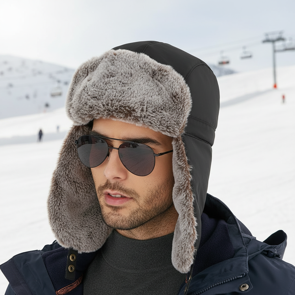 Gefütterte Wintermütze Mit Ohrenklappen - AlpineFleece