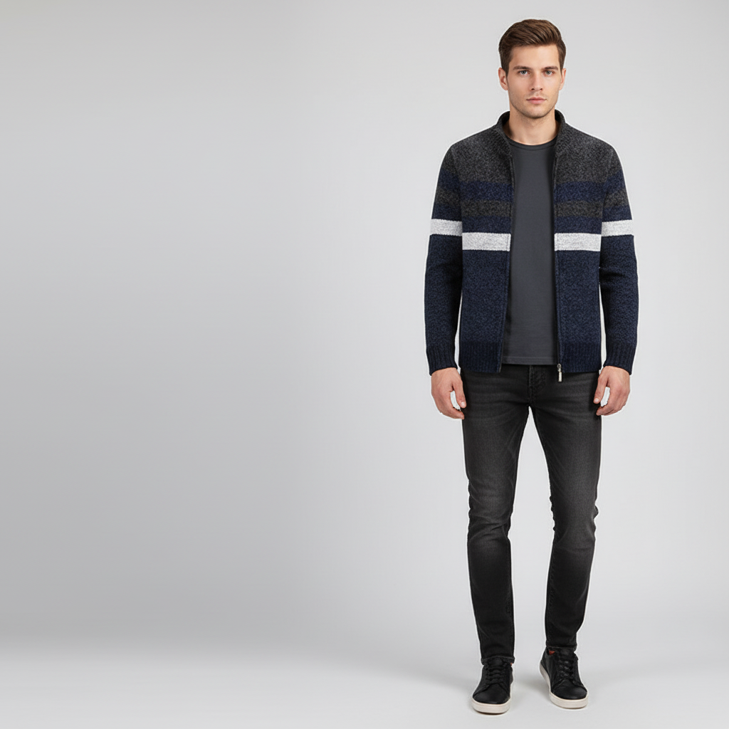 Gestreiftes Herbstvest - WarmKnit