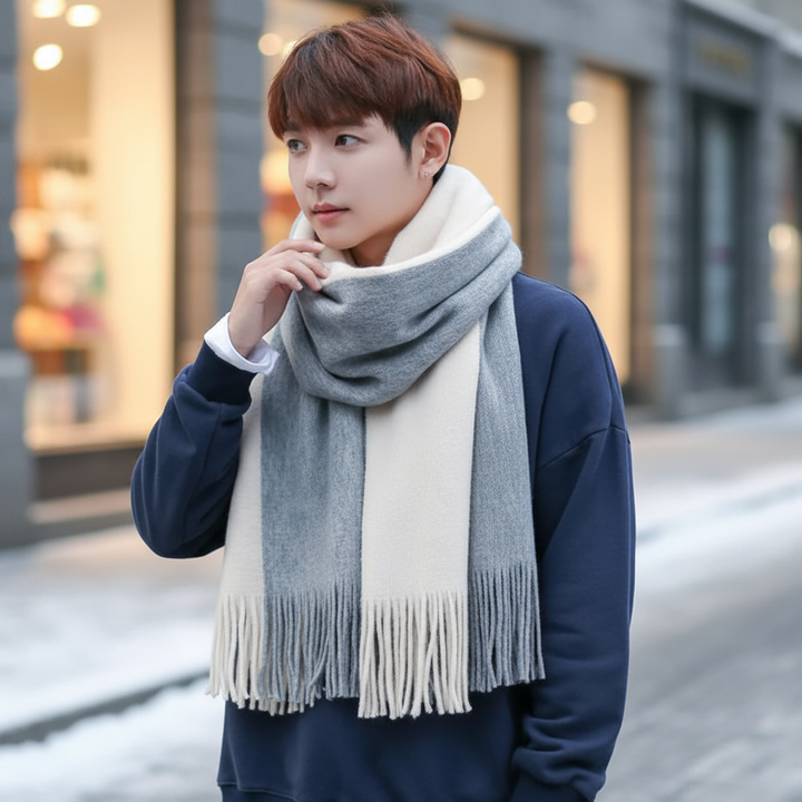 Gestrickter Schal Mit Fransenabschluss - Flaushade