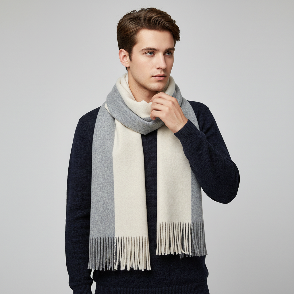 Gestrickter Schal Mit Fransenabschluss - Flaushade