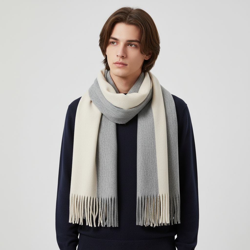 Gestrickter Schal Mit Fransenabschluss - Flaushade