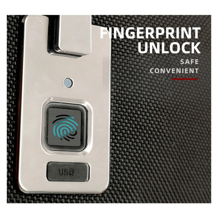 Smart Fingerprint-Lock Business Travel Backpack – Anti-Theft USB Charging Design
