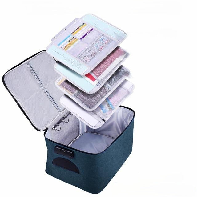 Lockable Waterproof Document Storage Case – Buy 1, Take 1 FREE Multi-Layer Travel Organiser