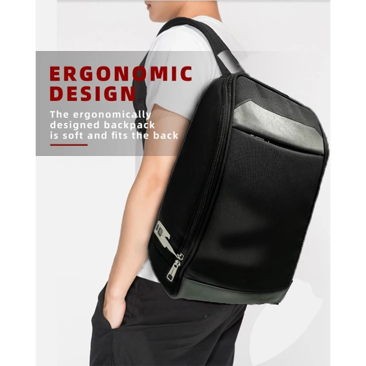Smart Fingerprint-Lock Business Travel Backpack – Anti-Theft USB Charging Design