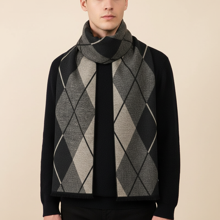 Kariertes Herrenschal Kaschmir Mischgewebe - HeatLoom